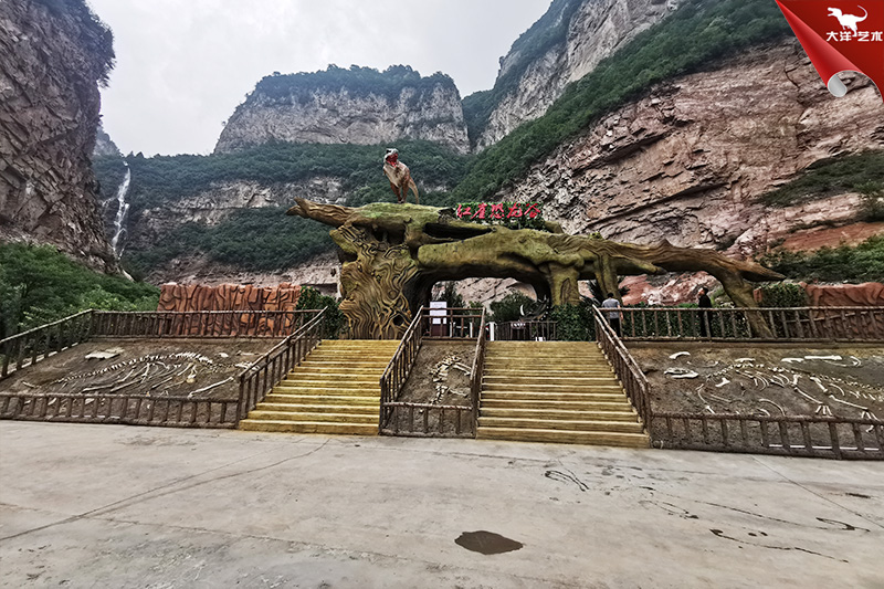 恐龍化石骨架，埋藏式恐龍化石骨架制作